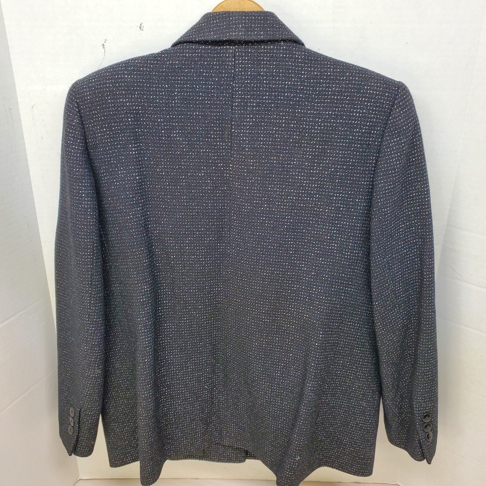 Kasper for ASL Petite Womens 12P Wool Blend Blazer Charcoal Grey Whimsigoth 90s - Picture 8 of 10
